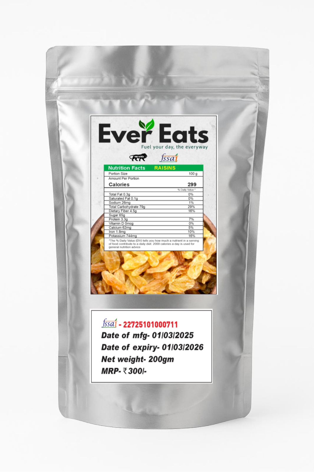 Ever Eats Premium Raisins (Kismis) – Nature’s Sweetest Snack (200 gram)