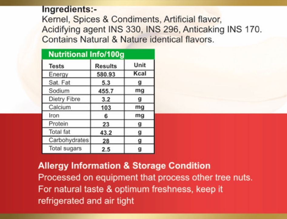 Chilli Garlic Cashew – Oil-Free, Preservative-Free, Spicy Gourmet Snack - 150G