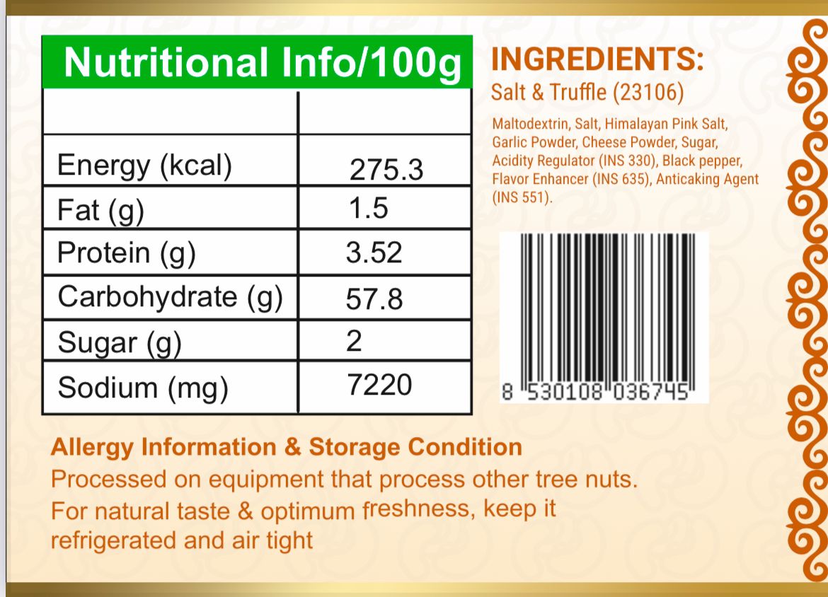 EverEats Premium Salt & Truffle Roasted Cashews | Gourmet Flavoured Nuts | 150g