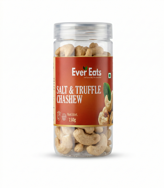 EverEats Premium Salt & Truffle Roasted Cashews | Gourmet Flavoured Nuts | 150g