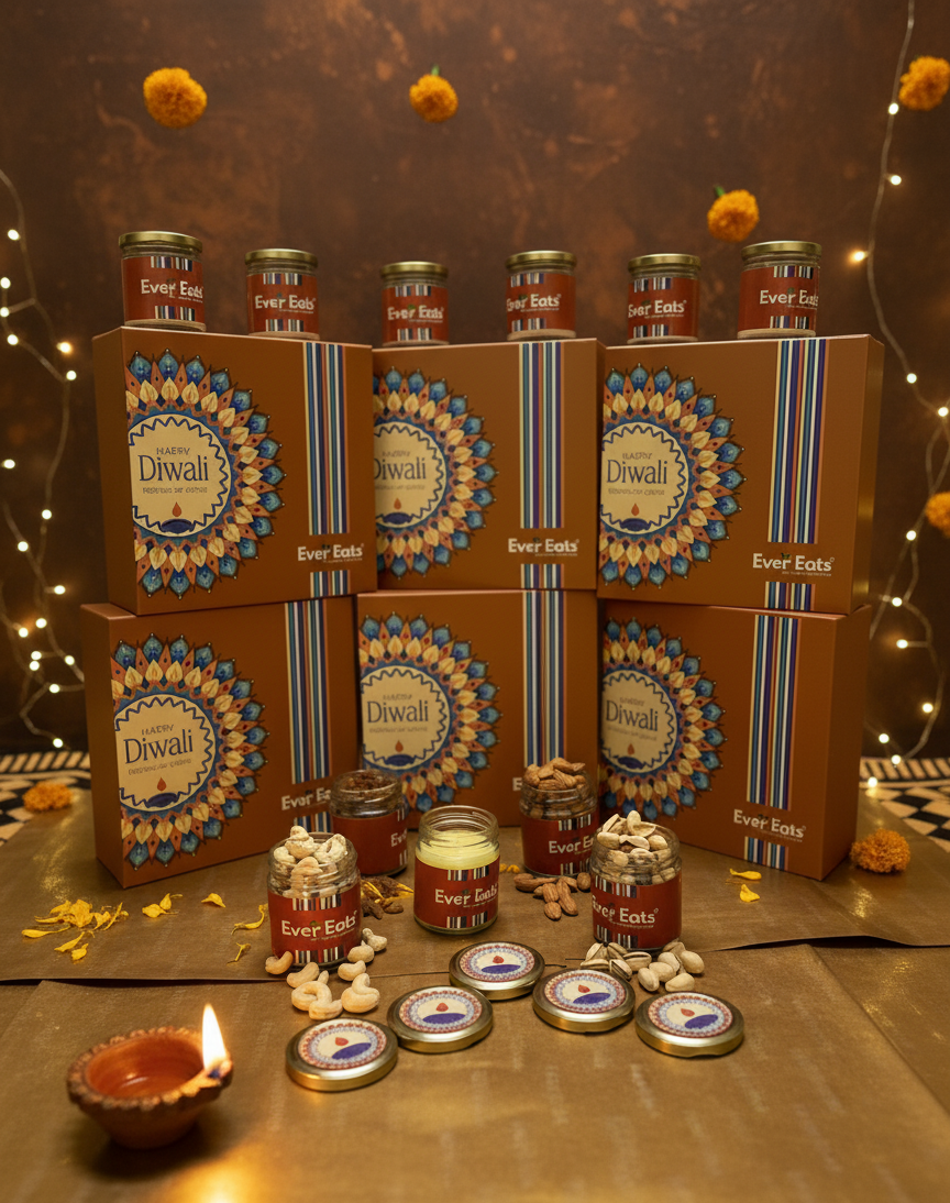 "Ever Eats Signature Diwali Gift Hamper – Healthy Dry Fruits with Fragrant Candle