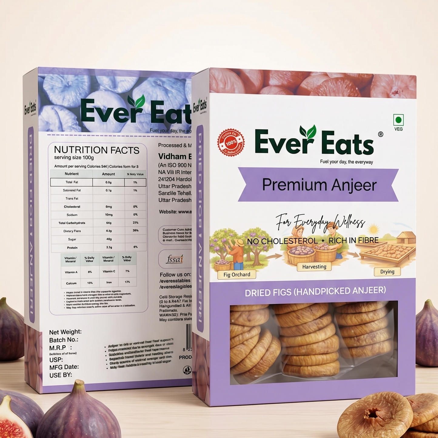 Ever Eats Premium Anjeer 250g | Handpicked Dried Figs