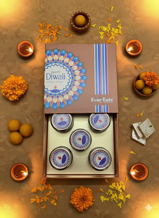 "Ever Eats Signature Diwali Gift Hamper – Healthy Dry Fruits with Fragrant Candle