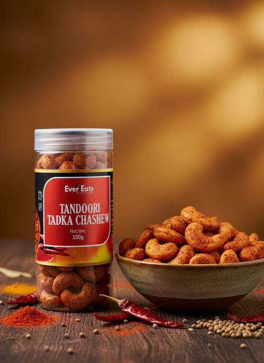 "Tandoori Tadka Cashews | Spicy Roasted Nuts | Ever Eats 150g"