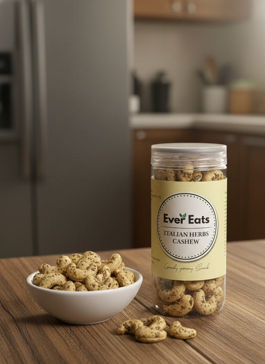 Crunchy Roasted Cashews – Italian Herbs Flavoured | Healthy Snack - 150g