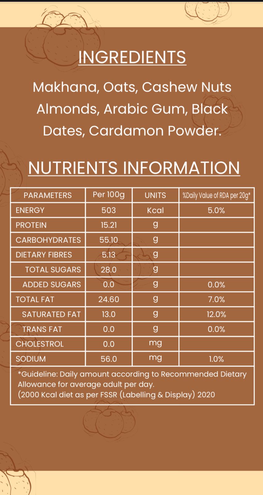 Makhana Oats Ladoo - 250 gram
